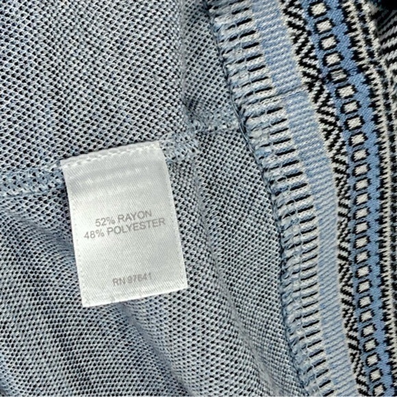 J. Jill Skirt Womens L Blue Ivory Aztec Striped Mountain Breeze Faux Wrap Mini - Picture 8 of 8